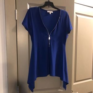 Blue silky top